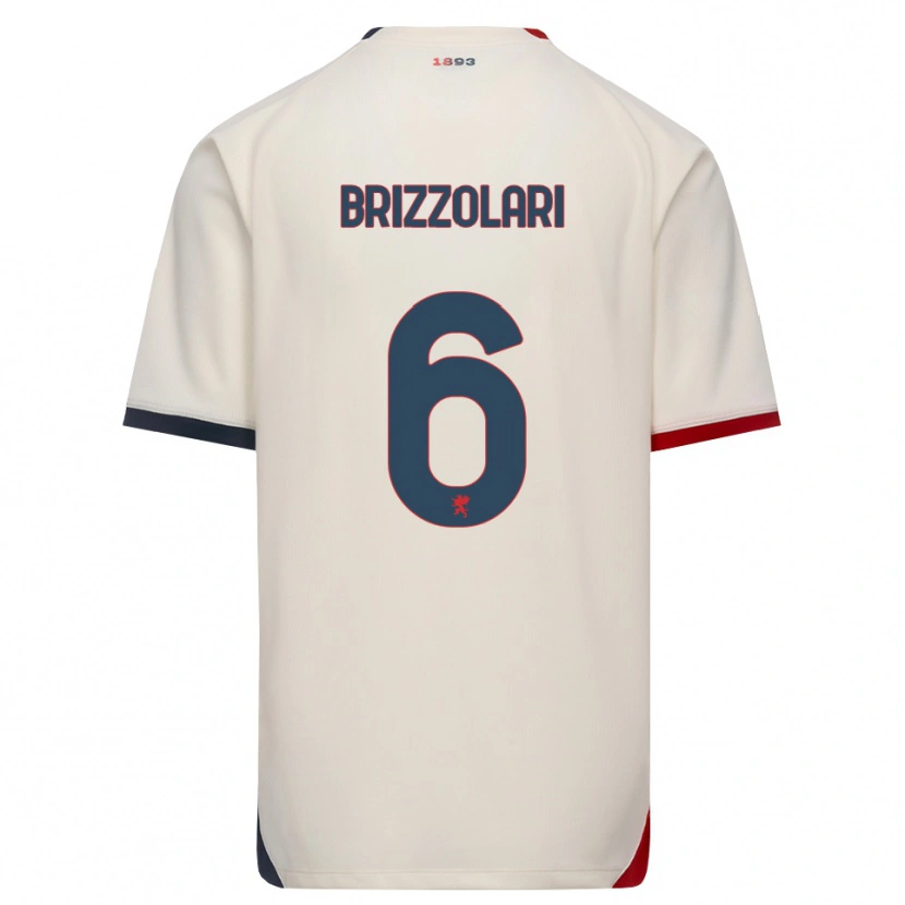 Danxen Femme Maillot Mattia Brizzolari #6 Blanc Cassé Rouge Tenues Extérieur 2026/27 T-Shirt