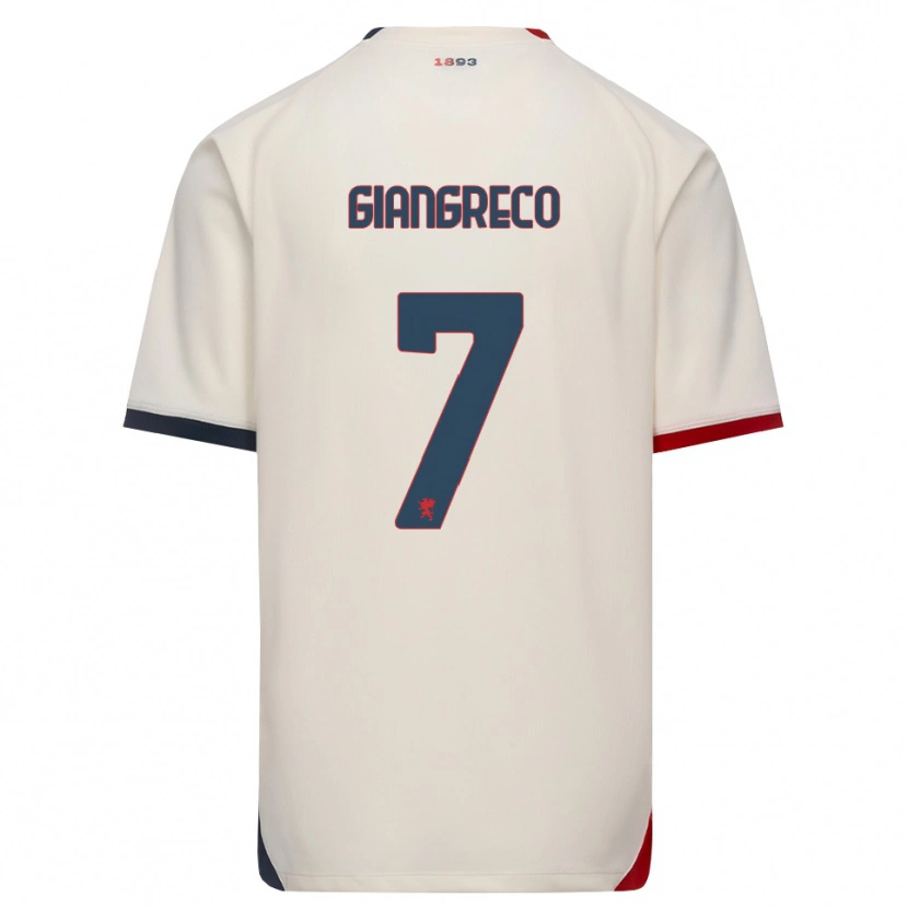 Danxen Femme Maillot Nicolò Giangreco #7 Blanc Cassé Rouge Tenues Extérieur 2026/27 T-Shirt