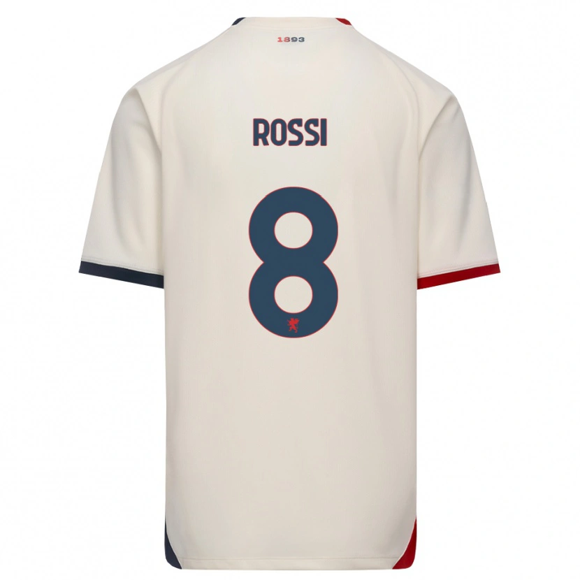 Danxen Femme Maillot Gianluca Rossi #8 Blanc Cassé Rouge Tenues Extérieur 2026/27 T-Shirt