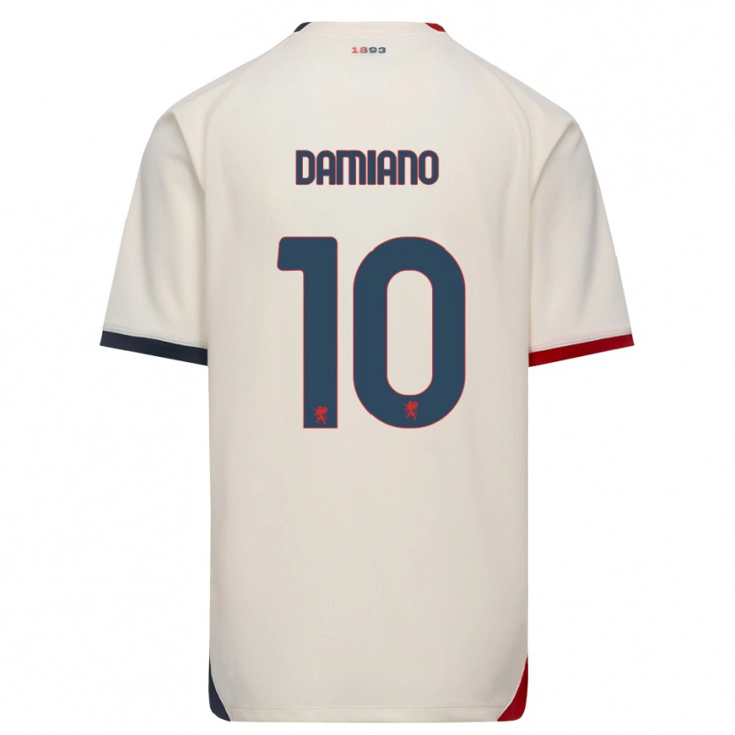 Danxen Femme Maillot Vincenzo Damiano #10 Blanc Cassé Rouge Tenues Extérieur 2026/27 T-Shirt