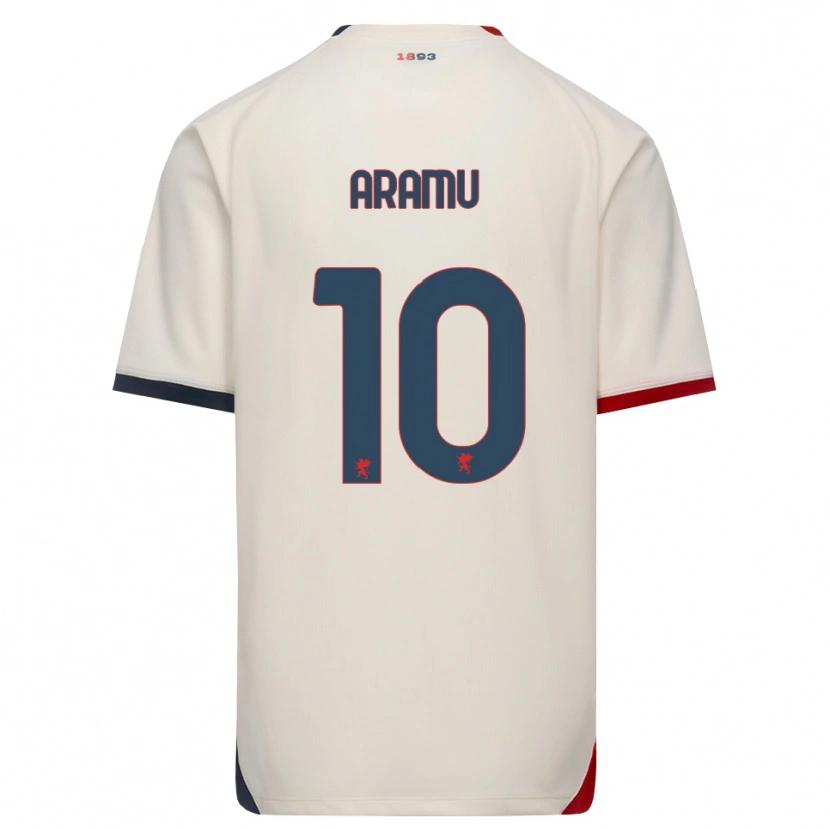 Danxen Femme Maillot Mattia Aramu #10 Blanc Cassé Rouge Tenues Extérieur 2026/27 T-Shirt