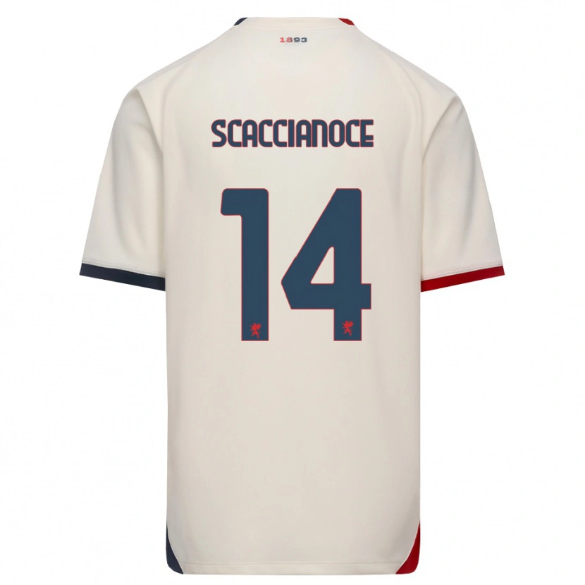 Danxen Femme Maillot Francesco Scaccianoce #14 Blanc Cassé Rouge Tenues Extérieur 2026/27 T-Shirt