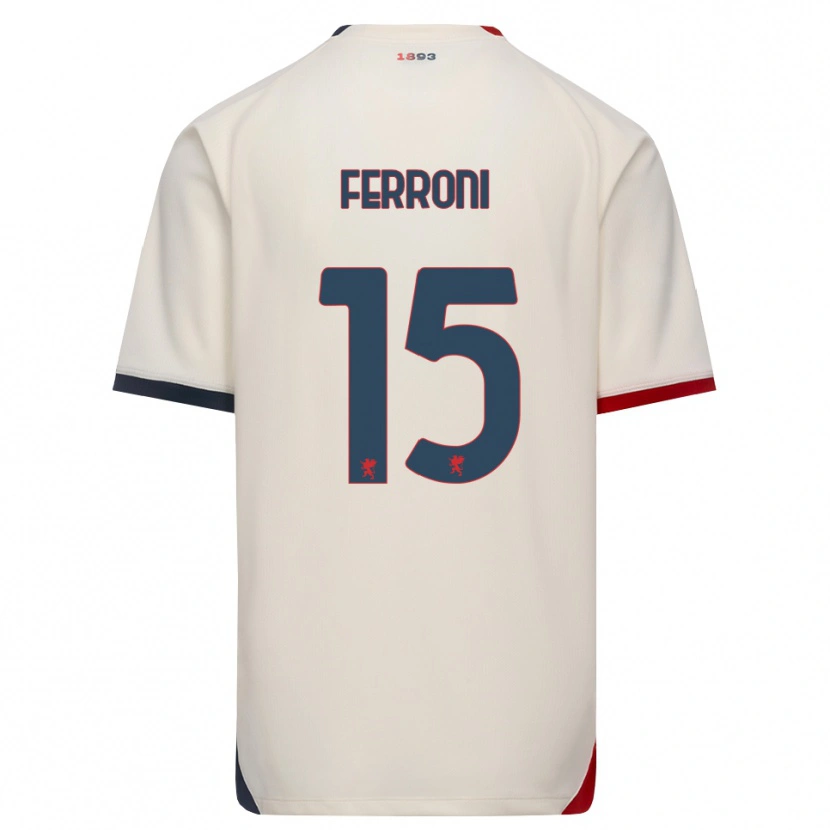 Danxen Femme Maillot Leonardo Ferroni #15 Blanc Cassé Rouge Tenues Extérieur 2026/27 T-Shirt