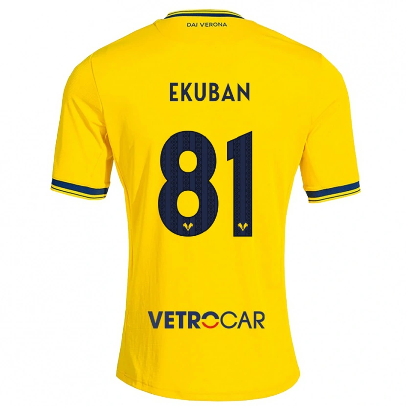 Danxen Femme Maillot Caleb Ekuban #81 Jaune Rouge Tenues Extérieur 2026/27 T-Shirt