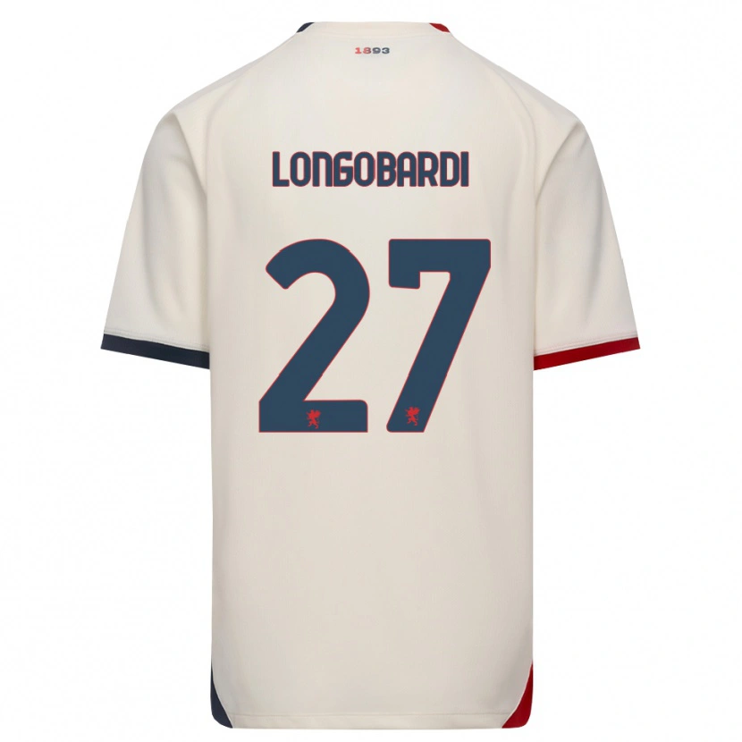 Danxen Femme Maillot Giovanni Longobardi #27 Blanc Cassé Rouge Tenues Extérieur 2026/27 T-Shirt