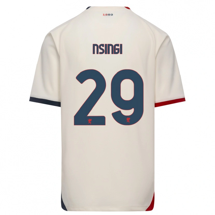 Danxen Femme Maillot Jayden Nsingi #29 Blanc Cassé Rouge Tenues Extérieur 2026/27 T-Shirt