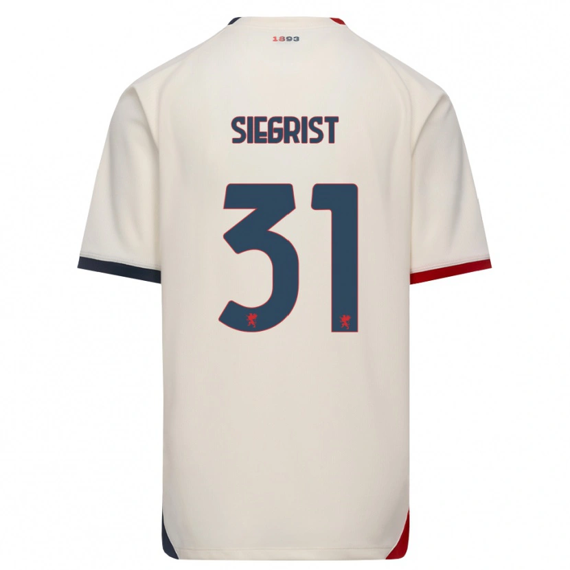 Danxen Femme Maillot Benjamin Siegrist #31 Blanc Cassé Rouge Tenues Extérieur 2026/27 T-Shirt