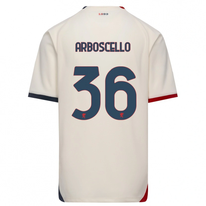 Danxen Femme Maillot Riccardo Arboscello #36 Blanc Cassé Rouge Tenues Extérieur 2026/27 T-Shirt