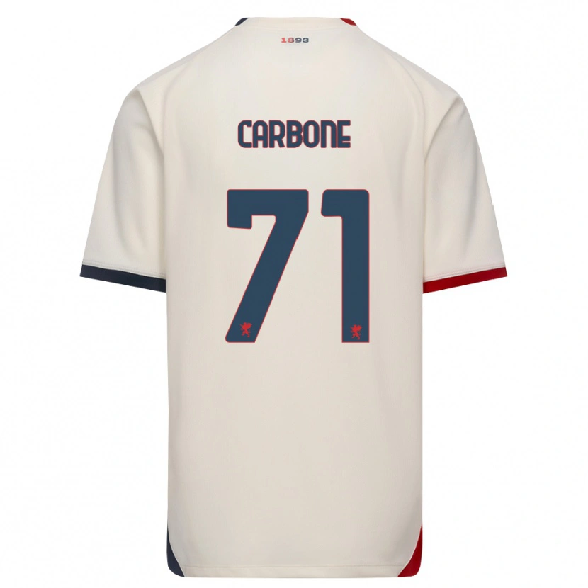 Danxen Femme Maillot Filippo Carbone #71 Blanc Cassé Rouge Tenues Extérieur 2026/27 T-Shirt