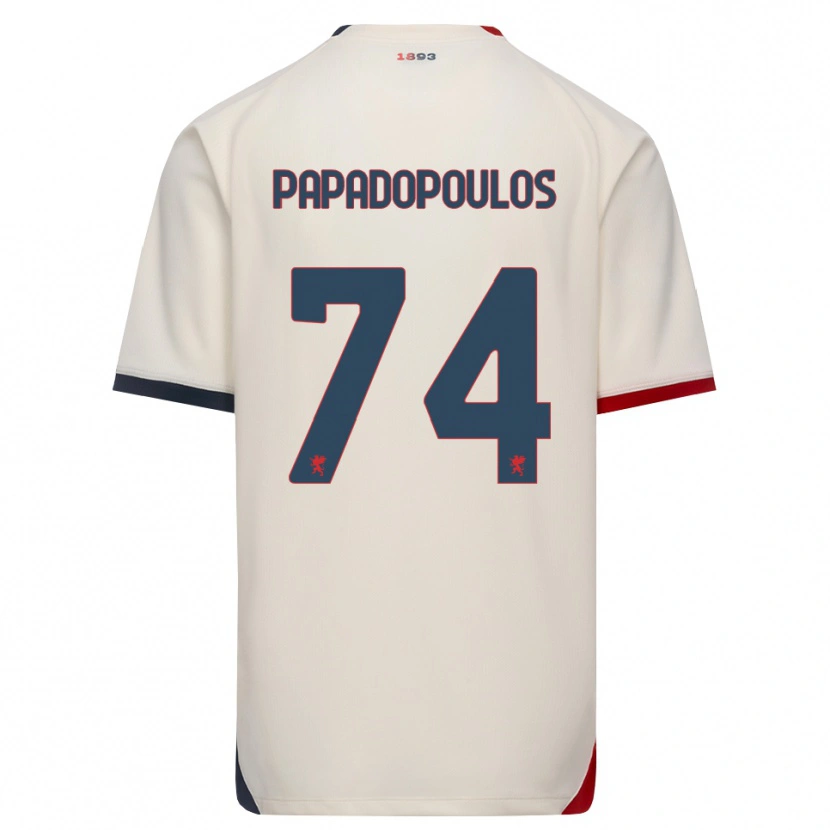 Danxen Femme Maillot Christos Papadopoulos #74 Blanc Cassé Rouge Tenues Extérieur 2026/27 T-Shirt