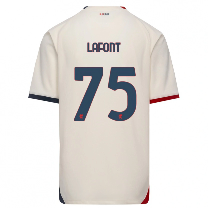 Danxen Femme Maillot Gaël Lafont #75 Blanc Cassé Rouge Tenues Extérieur 2026/27 T-Shirt