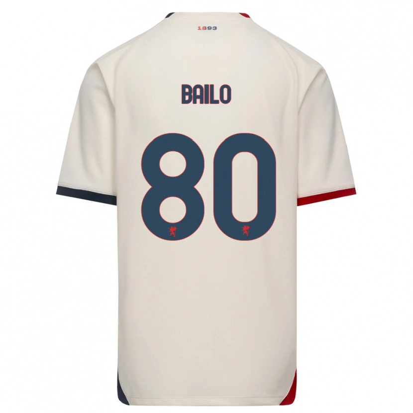 Danxen Femme Maillot Giorgio Bailo #80 Blanc Cassé Rouge Tenues Extérieur 2026/27 T-Shirt