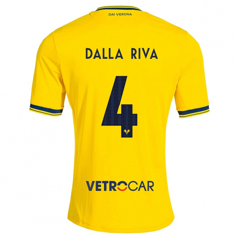 Danxen Femme Maillot Stefano Dalla Riva #4 Jaune Rouge Tenues Extérieur 2026/27 T-Shirt