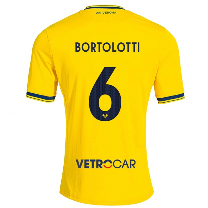 Danxen Femme Maillot Marco Bortolotti #6 Jaune Rouge Tenues Extérieur 2026/27 T-Shirt