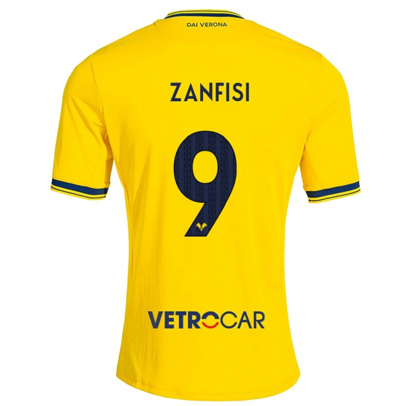 Danxen Femme Maillot Riccardo Zanfisi #9 Jaune Rouge Tenues Extérieur 2026/27 T-Shirt