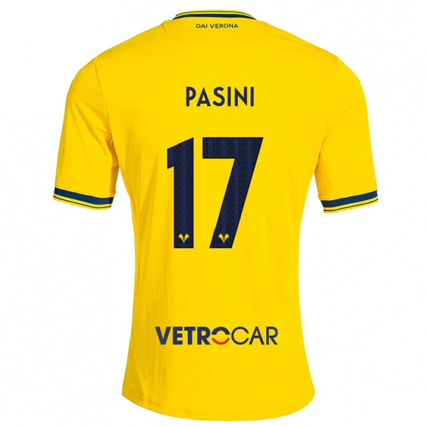 Danxen Femme Maillot Veronica Pasini #17 Jaune Rouge Tenues Extérieur 2026/27 T-Shirt