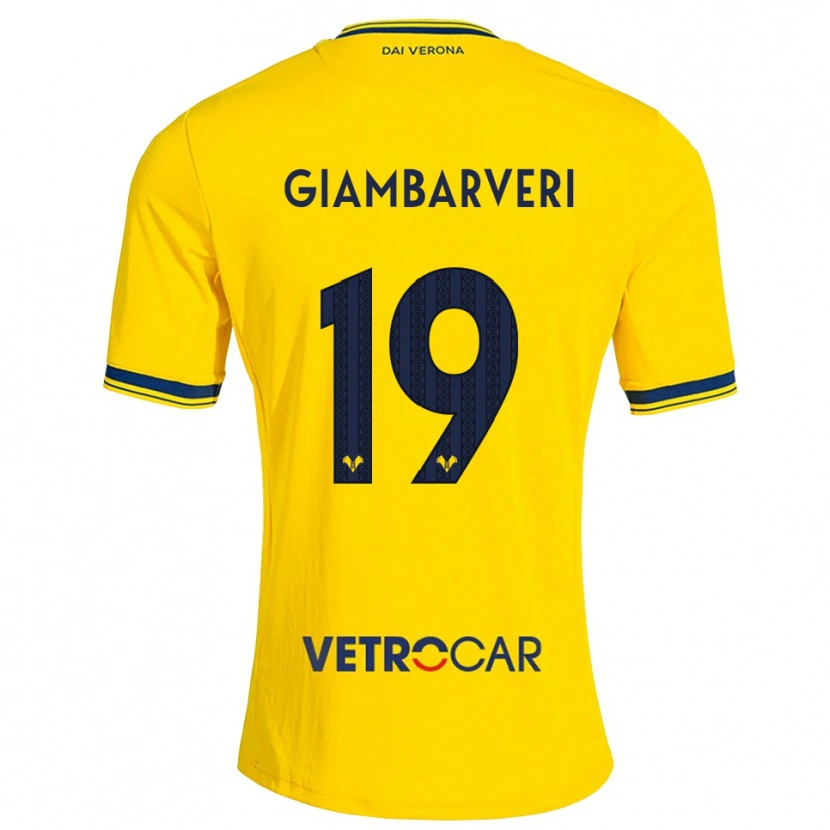 Danxen Femme Maillot Mattia Giambarveri #19 Jaune Rouge Tenues Extérieur 2026/27 T-Shirt