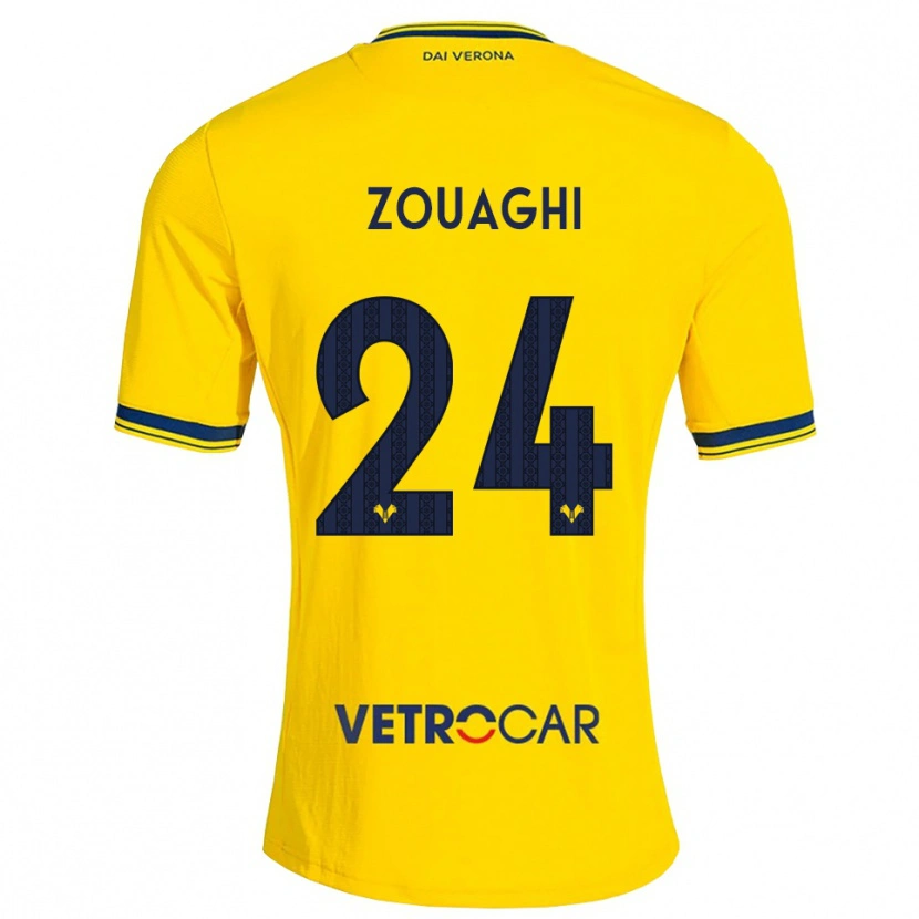 Danxen Femme Maillot Thomas Zouaghi #24 Jaune Rouge Tenues Extérieur 2026/27 T-Shirt