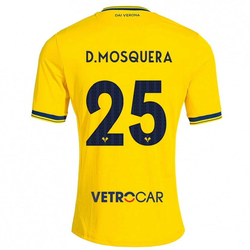 Danxen Femme Maillot Daniel Mosquera #25 Jaune Rouge Tenues Extérieur 2026/27 T-Shirt