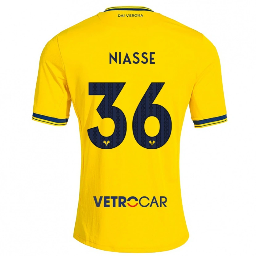 Danxen Femme Maillot Cheikh Niasse #36 Jaune Rouge Tenues Extérieur 2026/27 T-Shirt