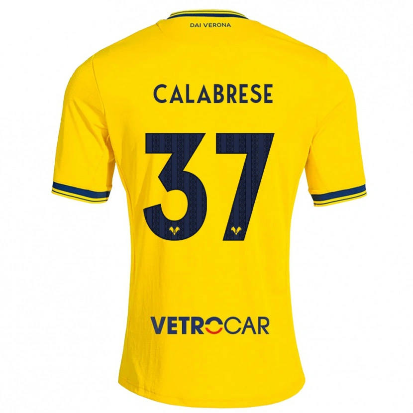 Danxen Femme Maillot Nicolò Calabrese #37 Jaune Rouge Tenues Extérieur 2026/27 T-Shirt