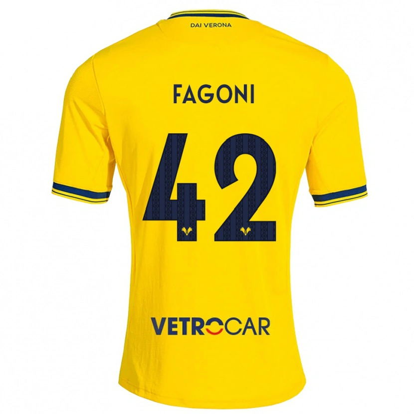 Danxen Femme Maillot Marco Fagoni #42 Jaune Rouge Tenues Extérieur 2026/27 T-Shirt