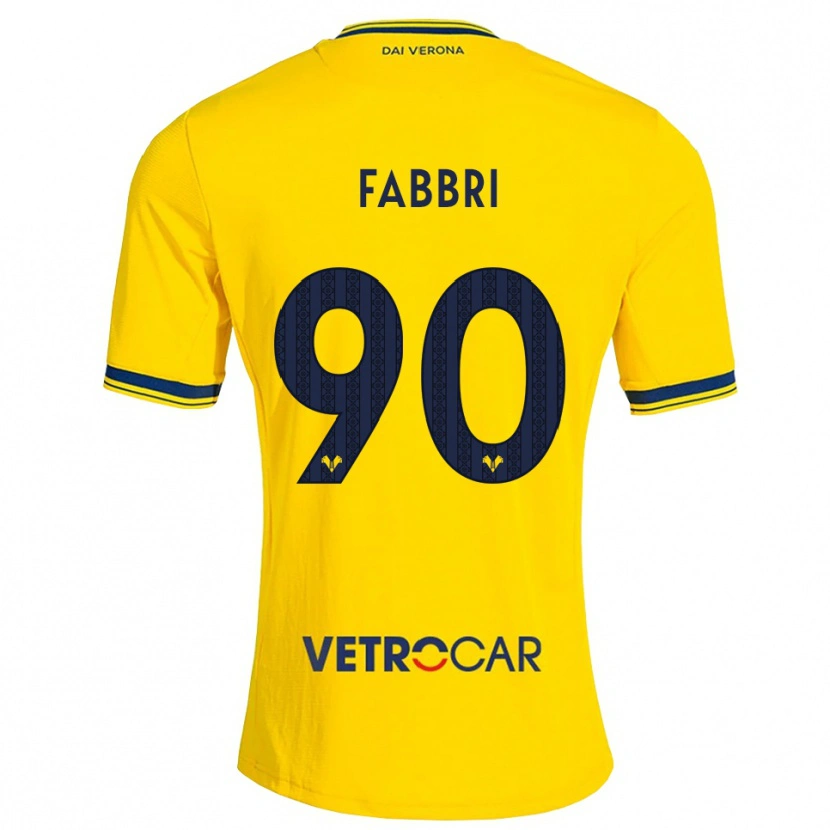 Danxen Femme Maillot Alessandro Fabbri #90 Jaune Rouge Tenues Extérieur 2026/27 T-Shirt
