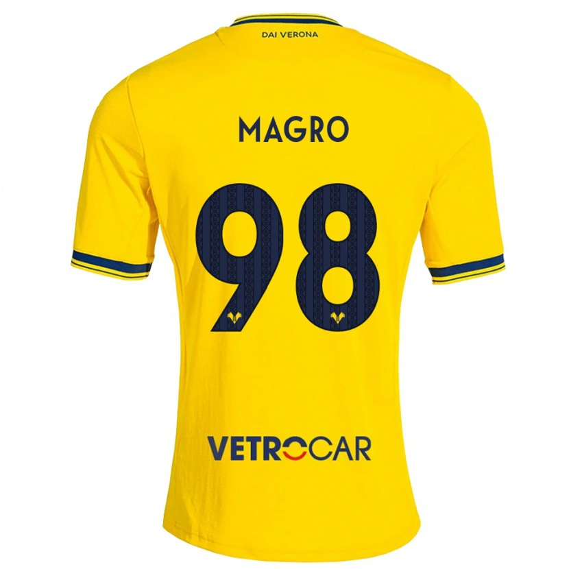 Danxen Femme Maillot Federico Magro #98 Jaune Rouge Tenues Extérieur 2026/27 T-Shirt