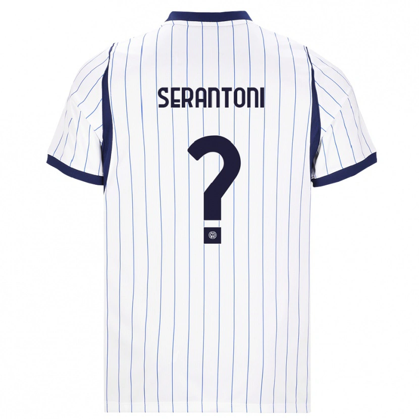 Danxen Femme Maillot Filippo Serantoni #0 Blanc Bleu Marine Tenues Extérieur 2026/27 T-Shirt