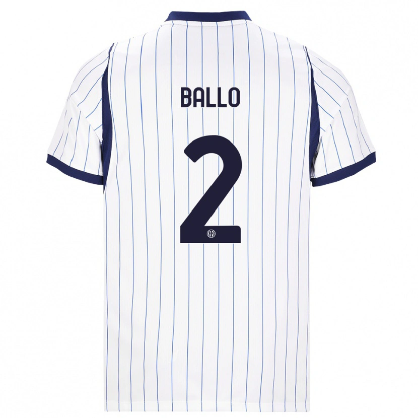 Danxen Femme Maillot Lamine Ballo #2 Blanc Bleu Marine Tenues Extérieur 2026/27 T-Shirt