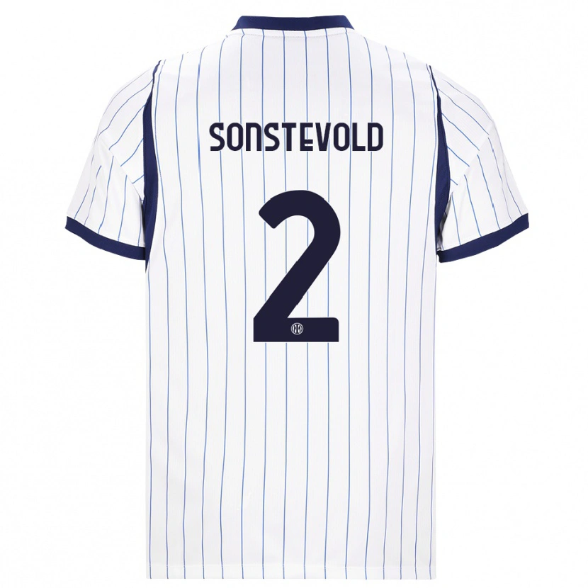Danxen Femme Maillot Anja Sonstevold #2 Blanc Bleu Marine Tenues Extérieur 2026/27 T-Shirt