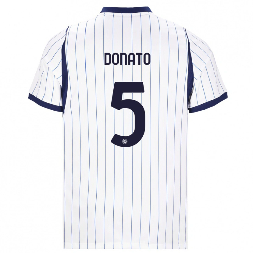 Danxen Femme Maillot Andrea Donato #5 Blanc Bleu Marine Tenues Extérieur 2026/27 T-Shirt