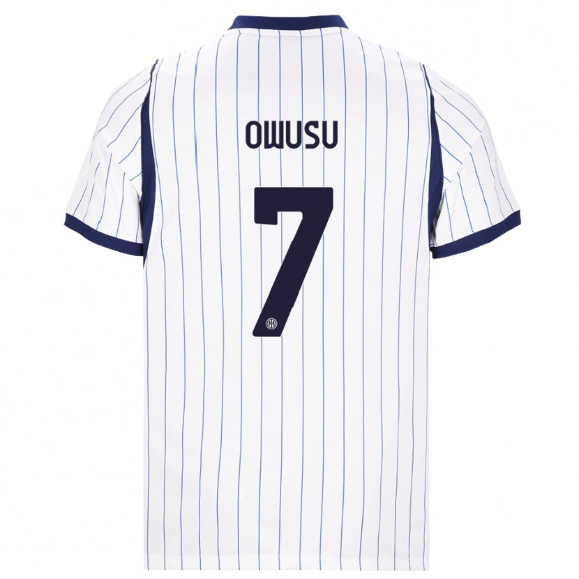 Danxen Femme Maillot Enoch Owusu #7 Blanc Bleu Marine Tenues Extérieur 2026/27 T-Shirt