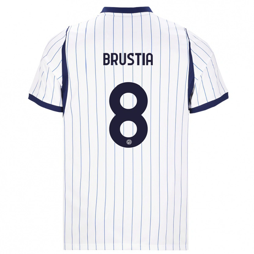 Danxen Femme Maillot Martina Brustia #8 Blanc Bleu Marine Tenues Extérieur 2026/27 T-Shirt
