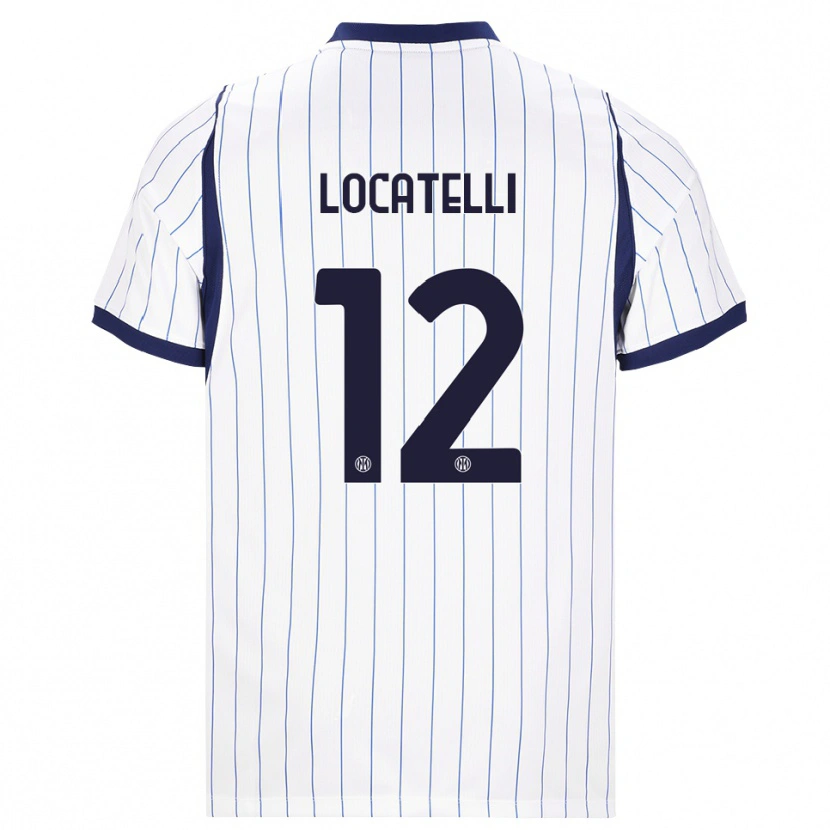 Danxen Femme Maillot Tommaso Locatelli #12 Blanc Bleu Marine Tenues Extérieur 2026/27 T-Shirt