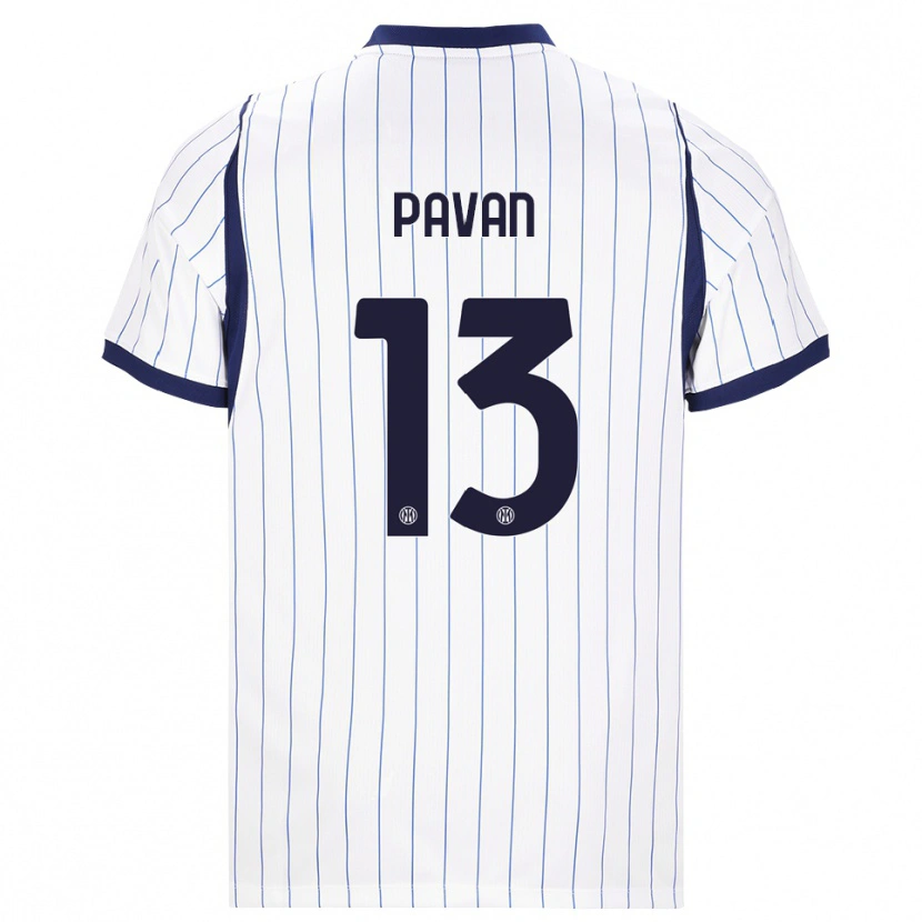 Danxen Femme Maillot Federico Pavan #13 Blanc Bleu Marine Tenues Extérieur 2026/27 T-Shirt