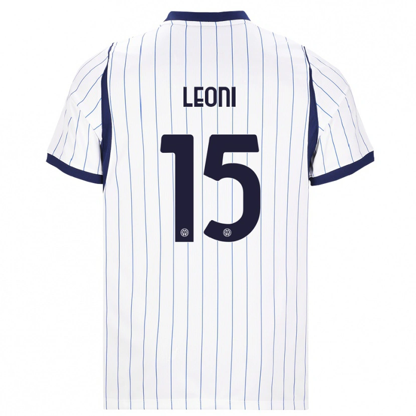 Danxen Femme Maillot Luca Leoni #15 Blanc Bleu Marine Tenues Extérieur 2026/27 T-Shirt