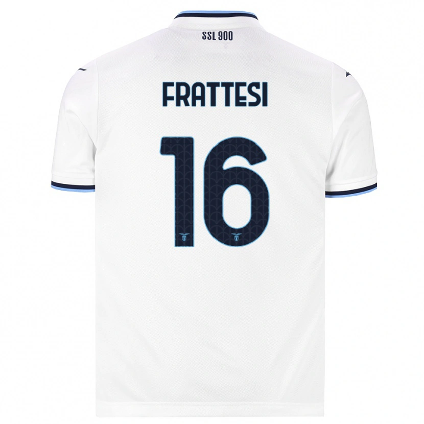Danxen Femme Maillot Davide Frattesi #16 Blanc Bleu Marine Tenues Extérieur 2026/27 T-Shirt