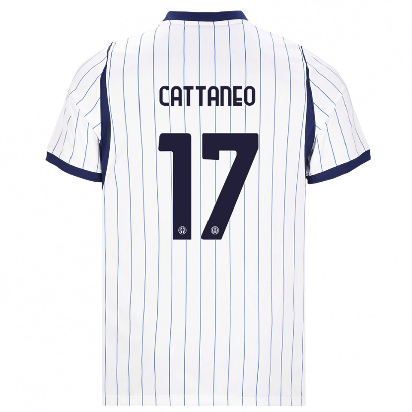 Danxen Femme Maillot Filippo Cattaneo #17 Blanc Bleu Marine Tenues Extérieur 2026/27 T-Shirt