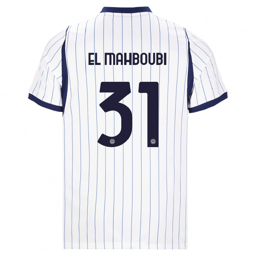 Danxen Femme Maillot Anas El Mahboubi #31 Blanc Bleu Marine Tenues Extérieur 2026/27 T-Shirt