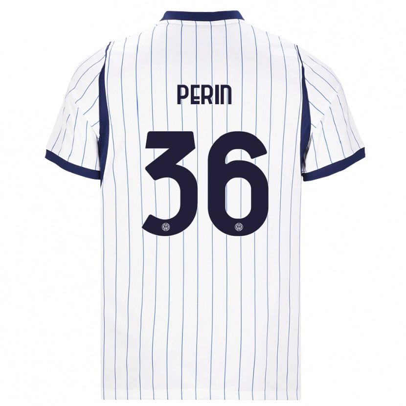Danxen Femme Maillot Nicolo Perin #36 Blanc Bleu Marine Tenues Extérieur 2026/27 T-Shirt