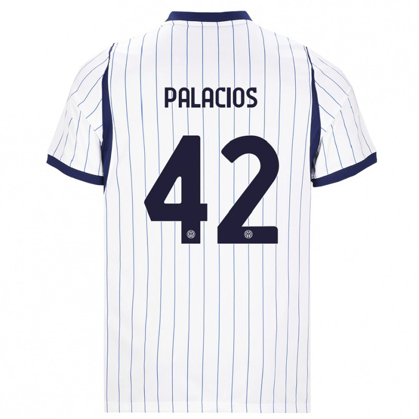 Danxen Femme Maillot Tomás Palacios #42 Blanc Bleu Marine Tenues Extérieur 2026/27 T-Shirt
