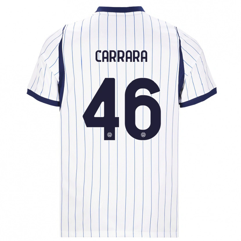 Danxen Femme Maillot Cristian Carrara #46 Blanc Bleu Marine Tenues Extérieur 2026/27 T-Shirt