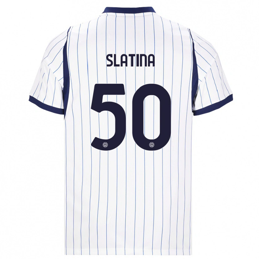Danxen Femme Maillot Duje Slatina #50 Blanc Bleu Marine Tenues Extérieur 2026/27 T-Shirt