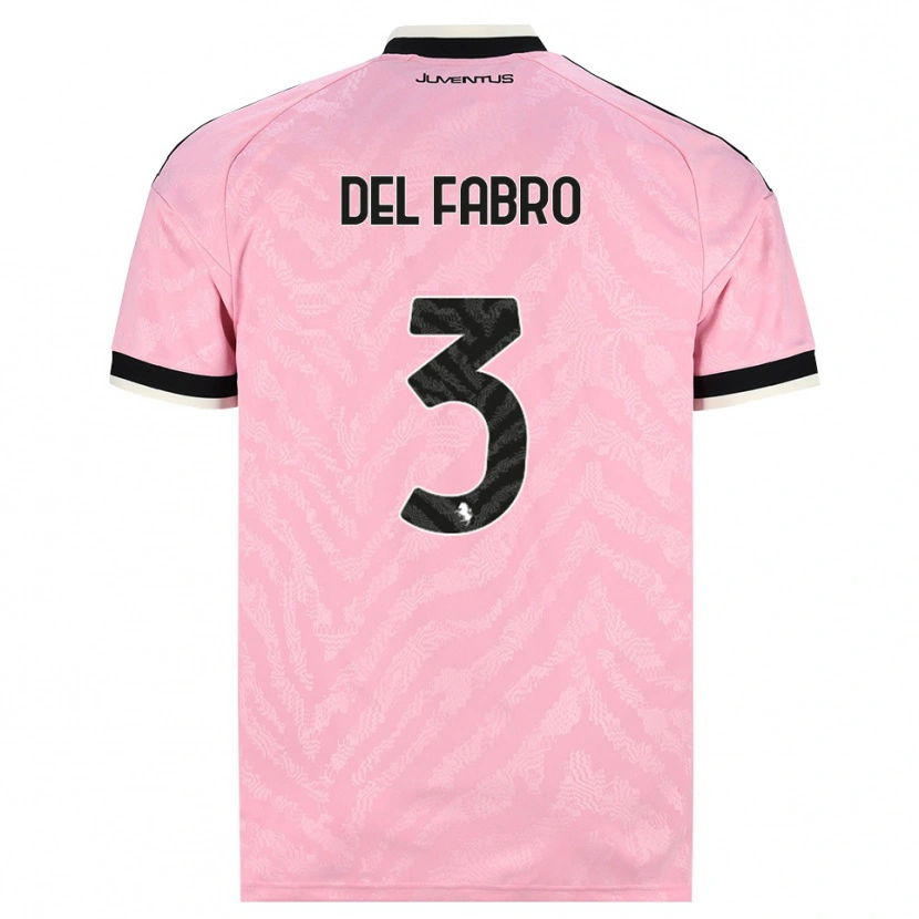 Danxen Femme Maillot Jacopo Del Fabro #3 Rose Noir Tenues Extérieur 2026/27 T-Shirt