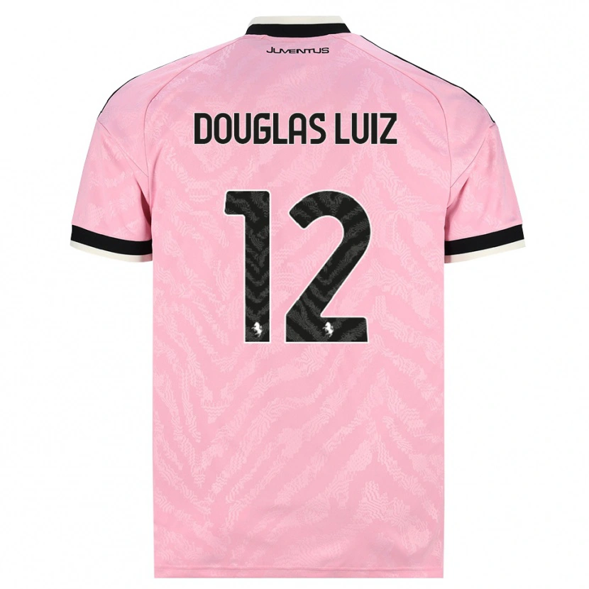 Danxen Femme Maillot Douglas Luiz #12 Rose Noir Tenues Extérieur 2026/27 T-Shirt