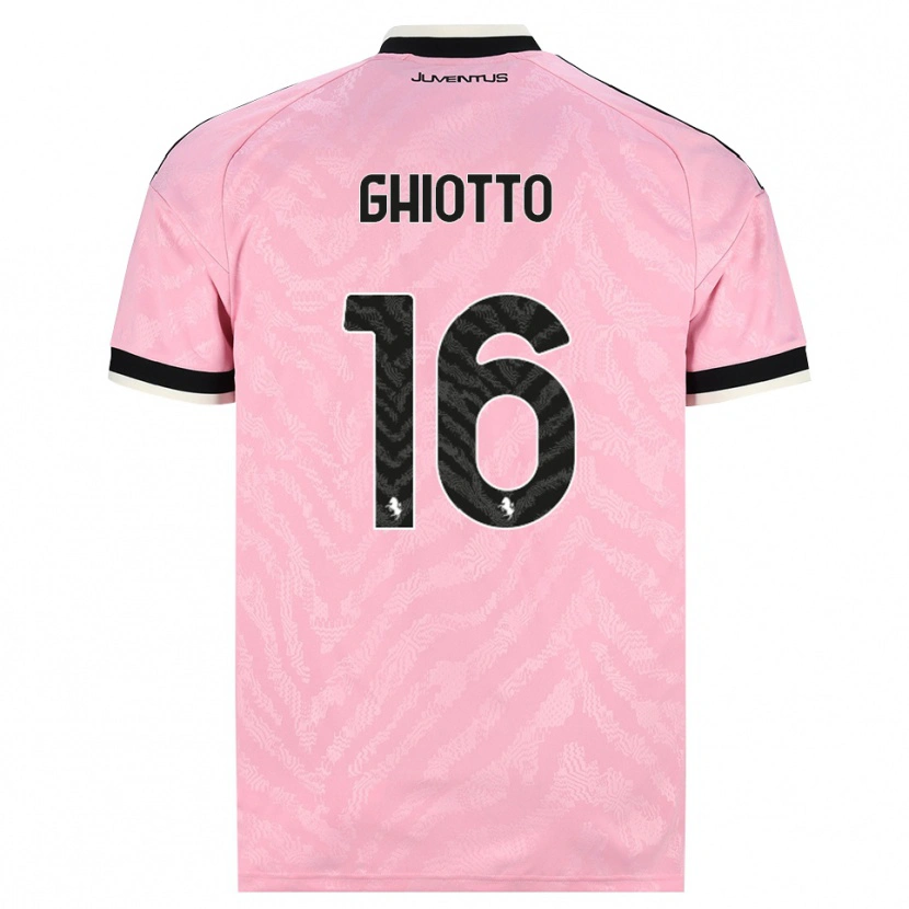 Danxen Femme Maillot Alessandro Ghiotto #16 Rose Noir Tenues Extérieur 2026/27 T-Shirt