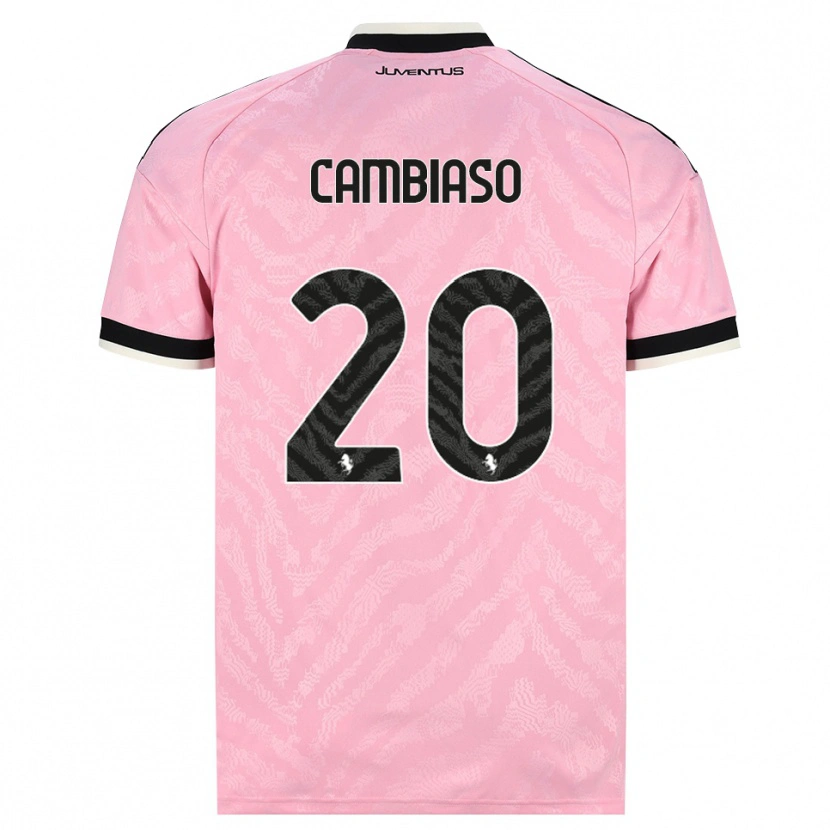 Danxen Femme Maillot Andrea Cambiaso #20 Rose Noir Tenues Extérieur 2026/27 T-Shirt