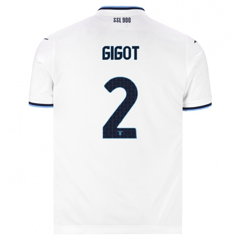 Danxen Femme Maillot Samuel Gigot #2 Blanc Bleu Marine Tenues Extérieur 2026/27 T-Shirt
