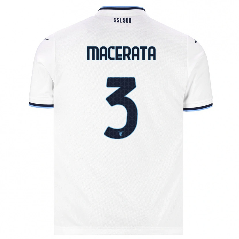 Danxen Femme Maillot Francesco Macerata #3 Blanc Bleu Marine Tenues Extérieur 2026/27 T-Shirt